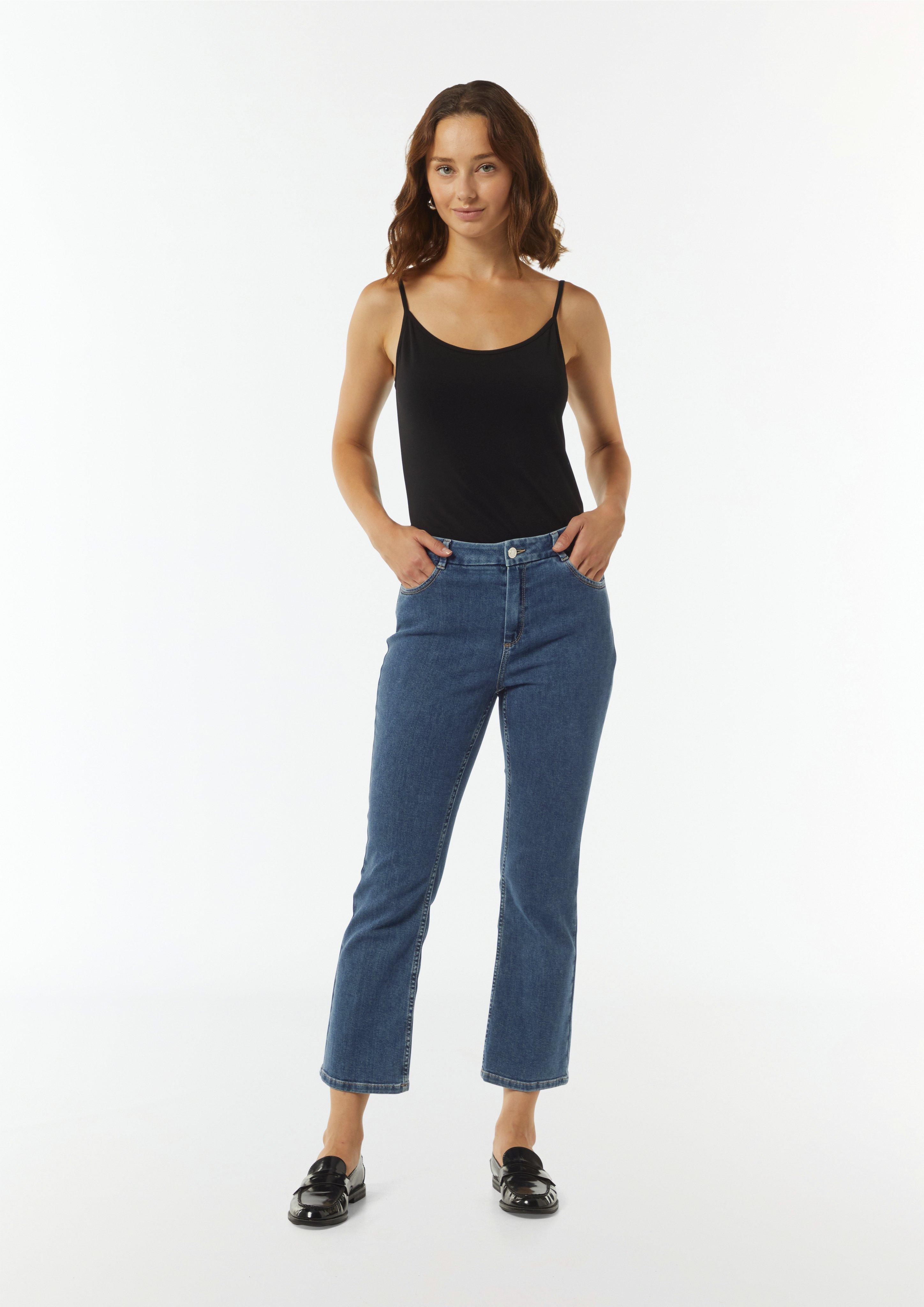 Ausgestellte Ankle-Jeans - blau