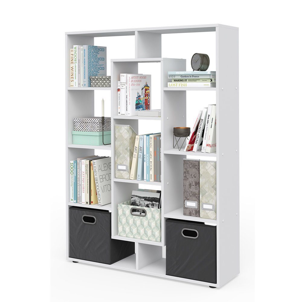 Vicco Raumteiler Bücherregal Standregal Sonoma inkl. Faltboxen