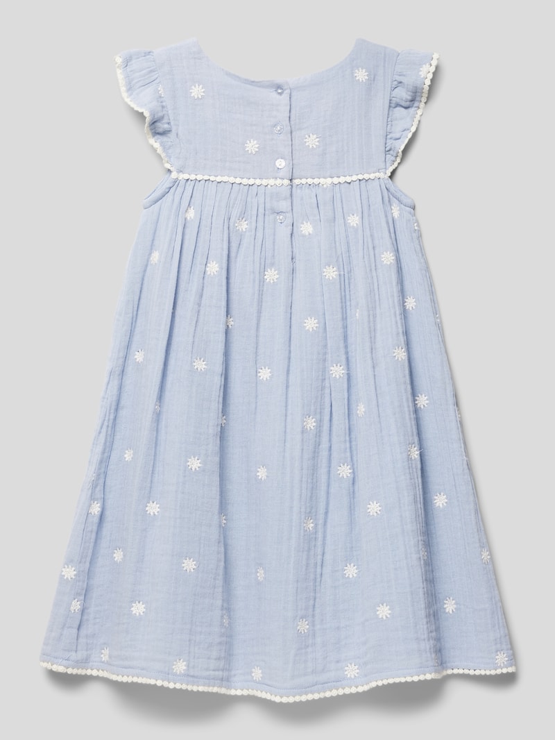 Kleid aus Baumwolle mit floralem Muster in bleu