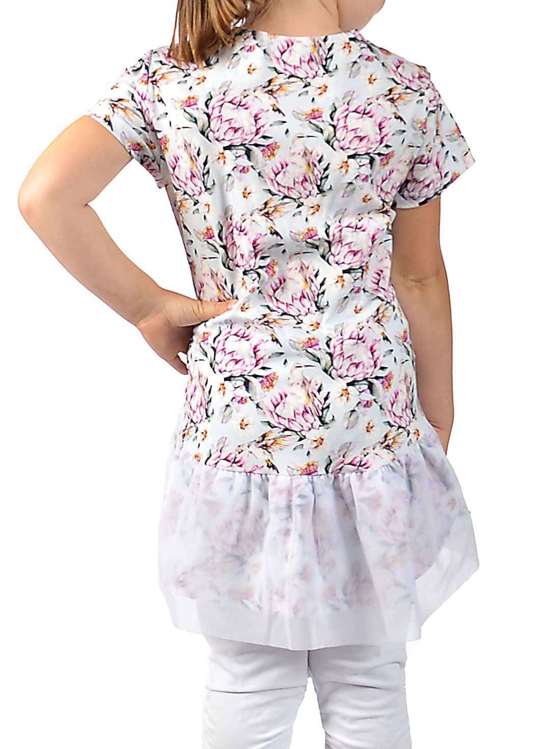 KMISSO Tunika Mädchen Tunika mit Volant und Tüll 30366 (1-tlg) mit Print