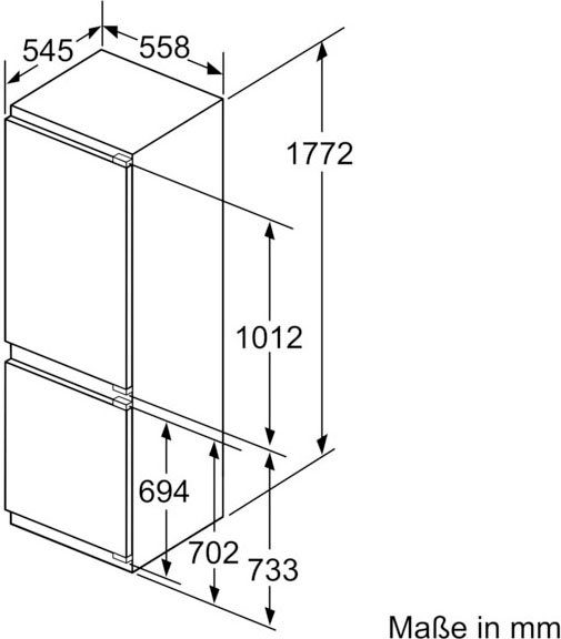 BOSCH Einbaukühlgefrierkombination 6 KIS86AFE0, 177,2 cm hoch, 55,8 cm breit