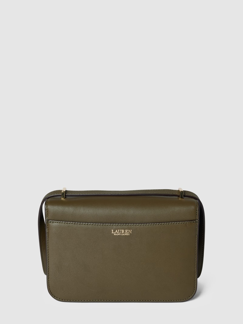 Handtasche mit Label-Details Modell 'SOPHEE' in dunkelgrün