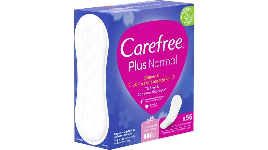 Carefree Plus Normal x56 Slipeinlagen leichter Duft