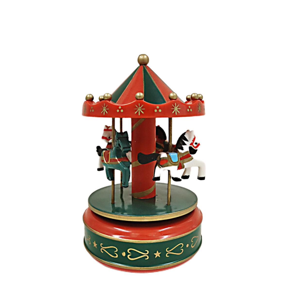 Automatisches Karussell mit Weihnachtsmusikglocke und Uhrwerk Weihnachtsdekoration Ornament Kinderspielzeug