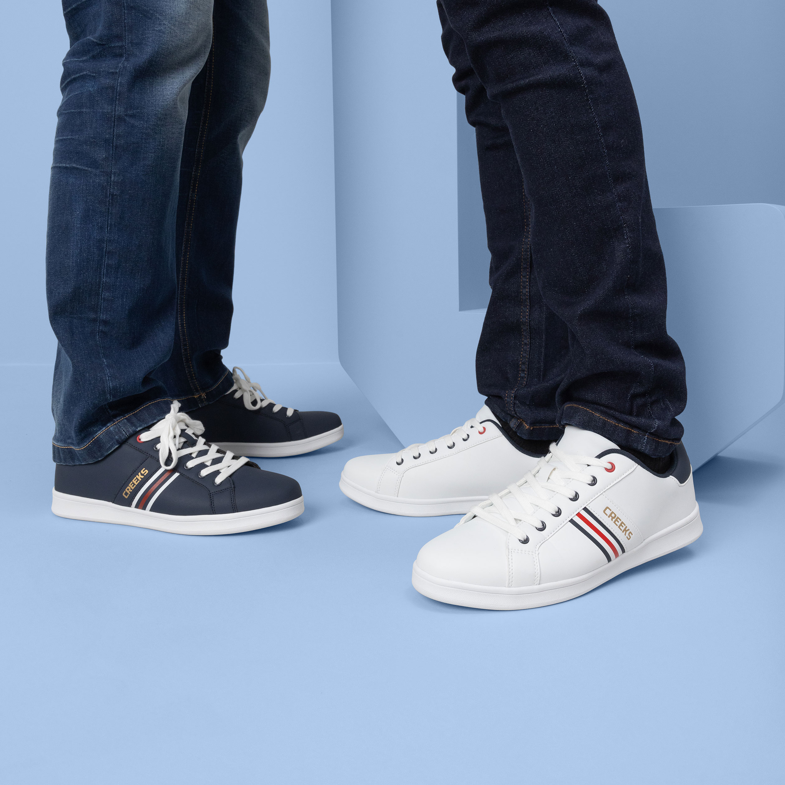 Tennis basses à lacets Creeks Tanix blanc homme | La Halle