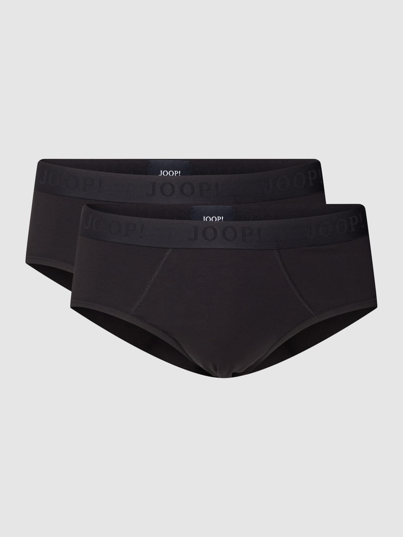 Slip mit elastischem Logo-Bund in schwarz
