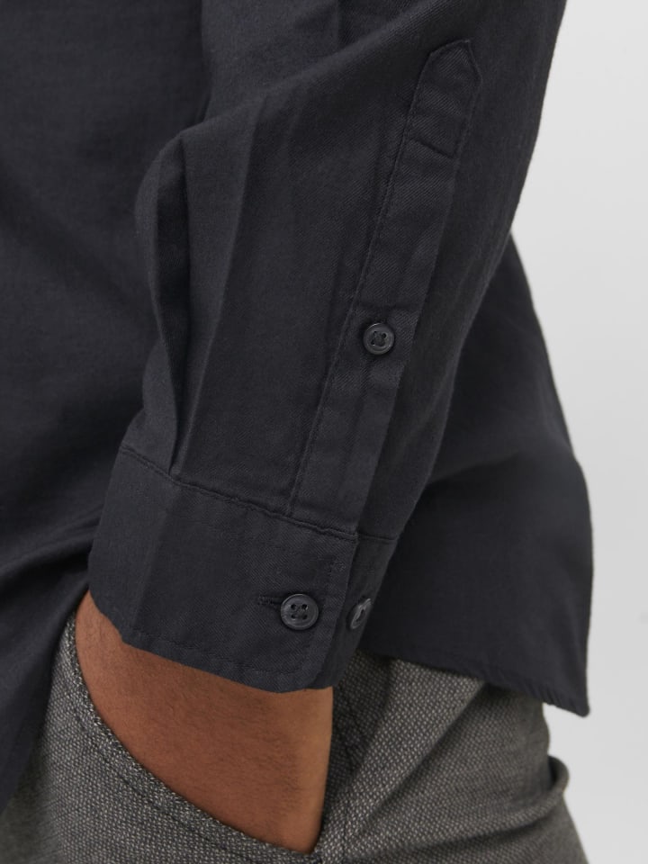 JACK & JONES PLUS Karohemd in Black günstig kaufen