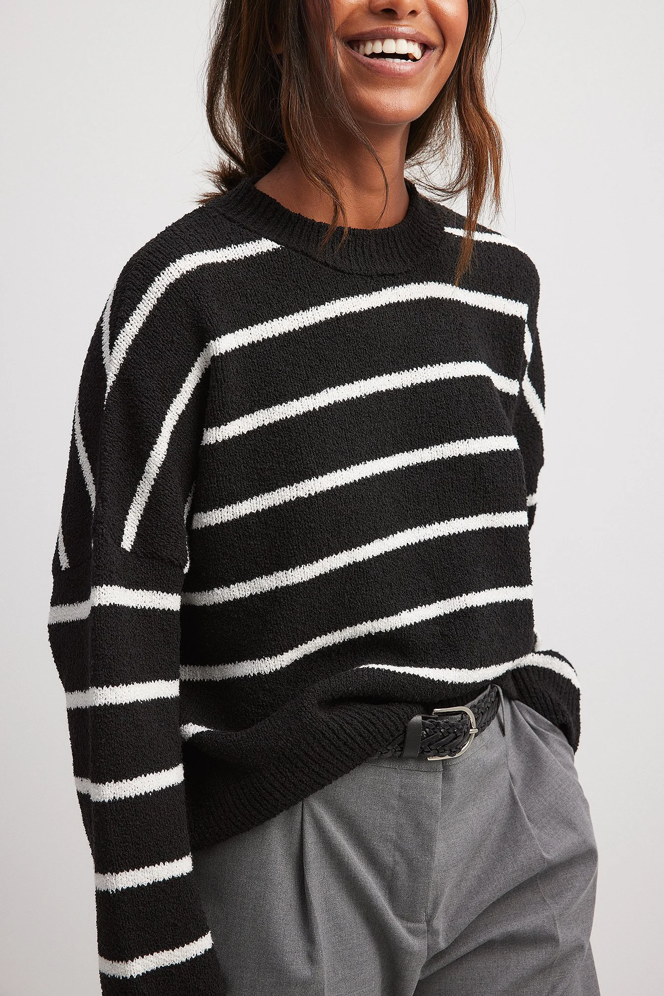 Gestreifter-Strickpullover