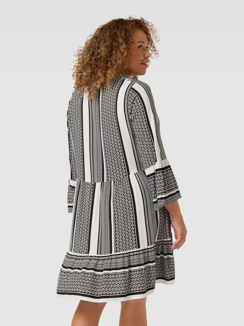 PLUS SIZE Tunikakleid mit Allover-Muster Modell 'MARRAKESH' in schwarz