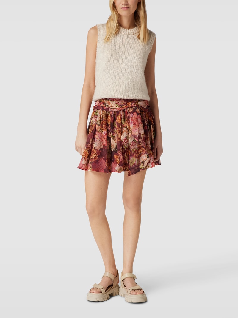 Minirock mit floralem Print Modell 'AMAN' in bordeaux rot