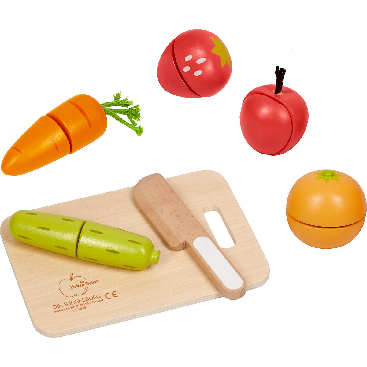 Holz-Schneide-Set Obst & Gemüse - Die Lieben Sieben