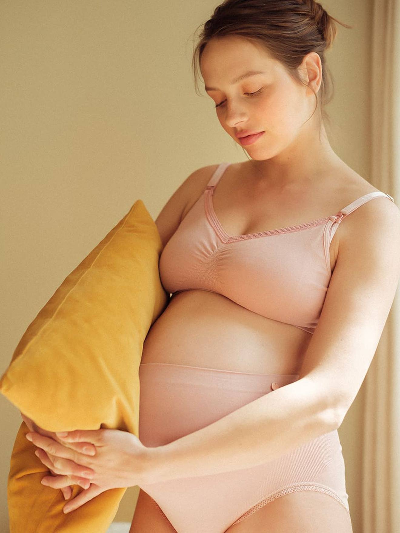 Brassière de grossesse et d’allaitement sans coutures Organic CACHE COEUR rose