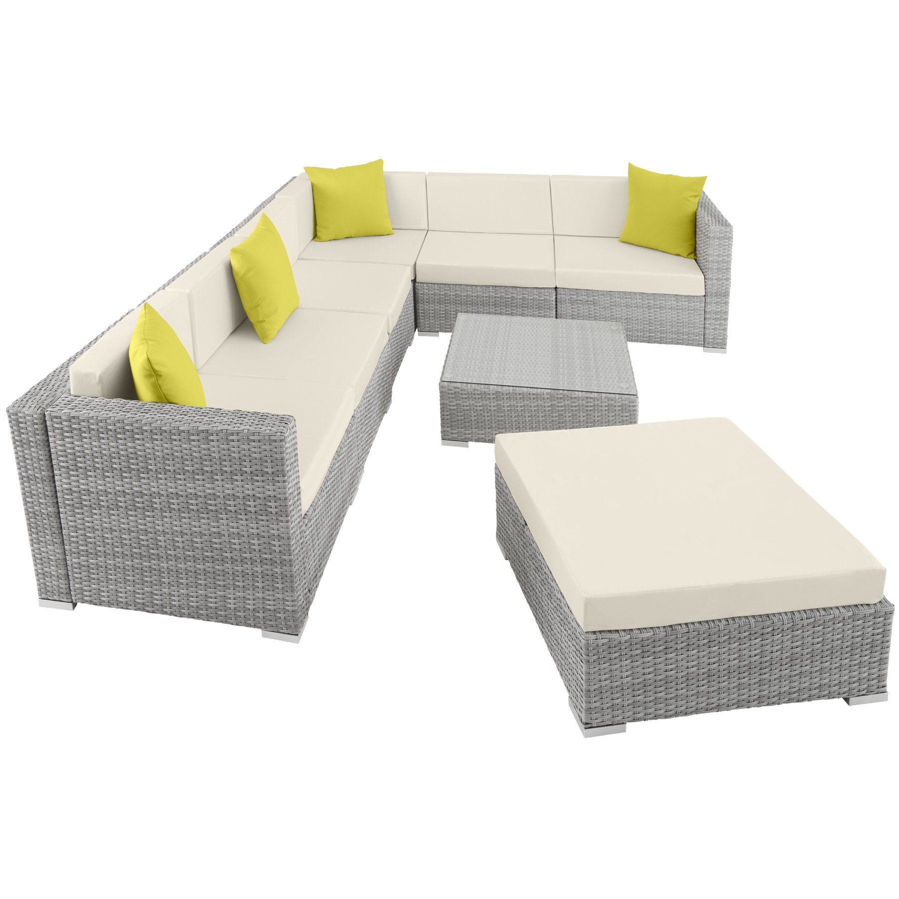tectake Loungeset Marbella, (Set, 8-tlg)