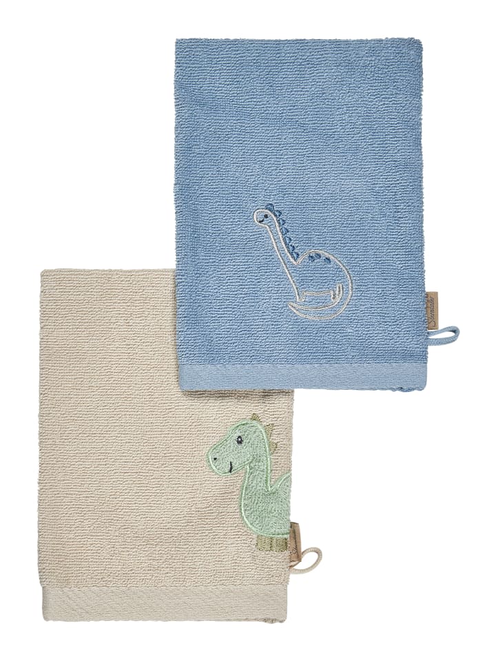 Sterntaler Waschhandschuhe 2er-Pack DINO Rexi in helles blau günstig kaufen onesize