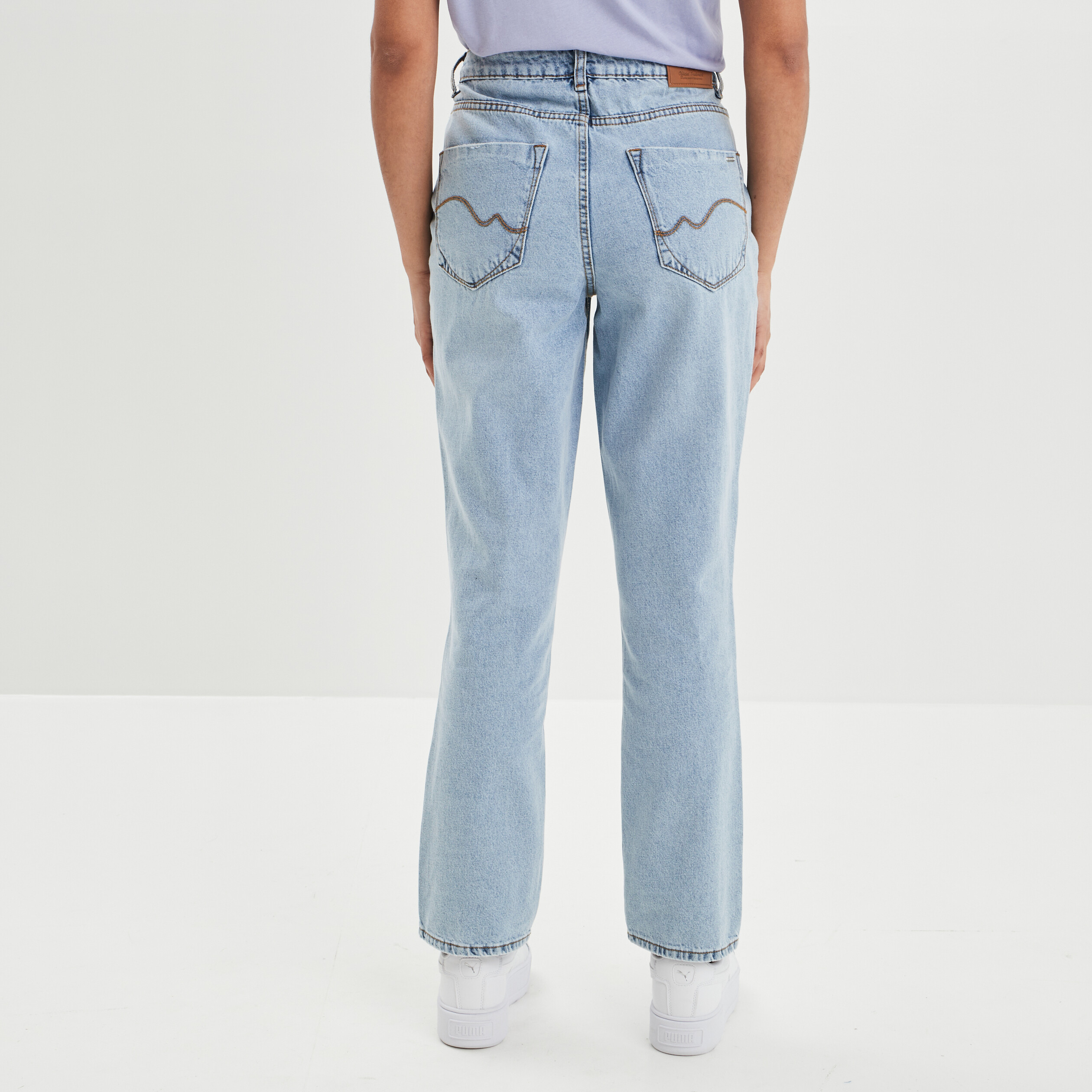 Jeans straight taille haute denim triple stone femme | La Halle