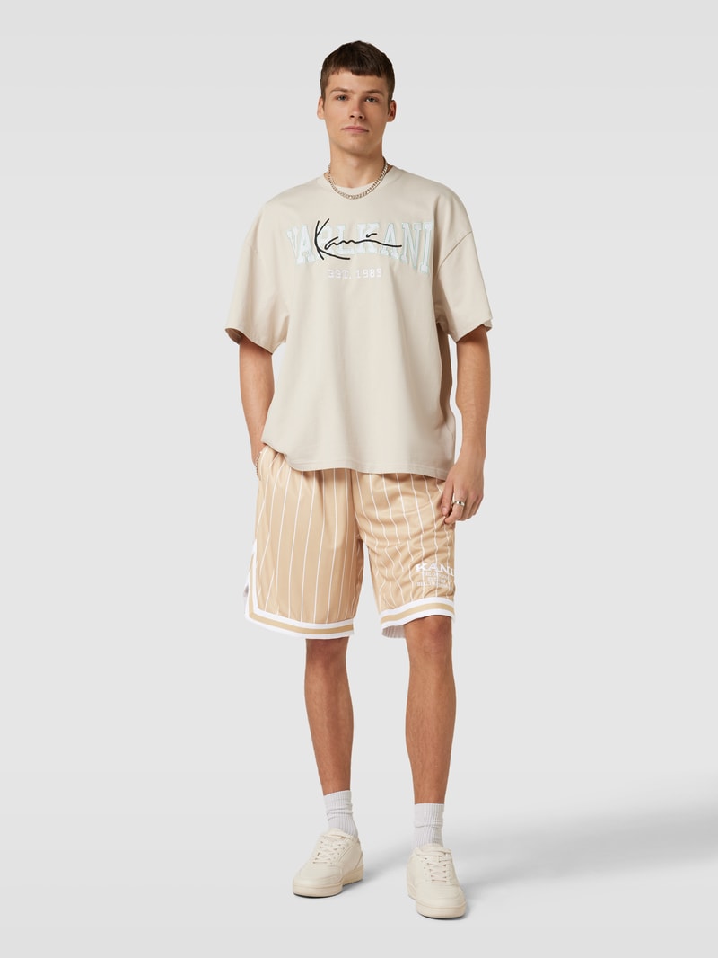 Shorts mit Streifenmuster in sand
