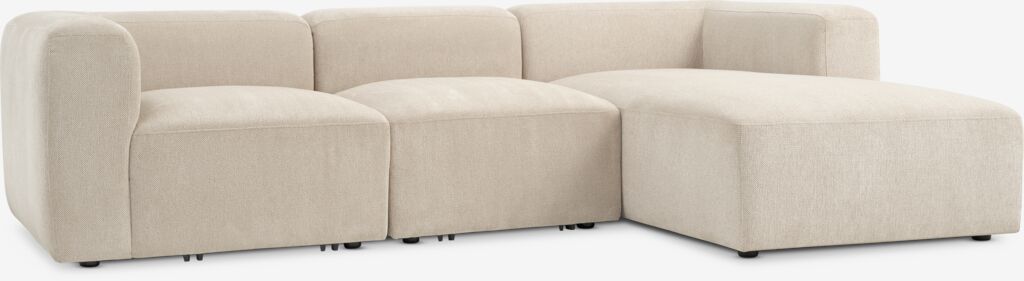 SKEJBY Modulares Sofa SKEJBY 3-Sitzer-Chaiselongue aus sandfarbenem Stoff