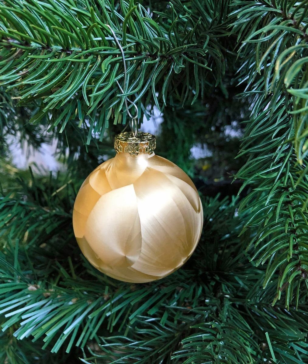 Thüringer Glasdesign Christbaumschmuck JACK 12x Glas Eislack Christbaumkugeln 6cm Thüringer Weihnachtskugeln, echt Glas, teilweise Handarbeit, inkl. praktischer Aufbewahrungsbox