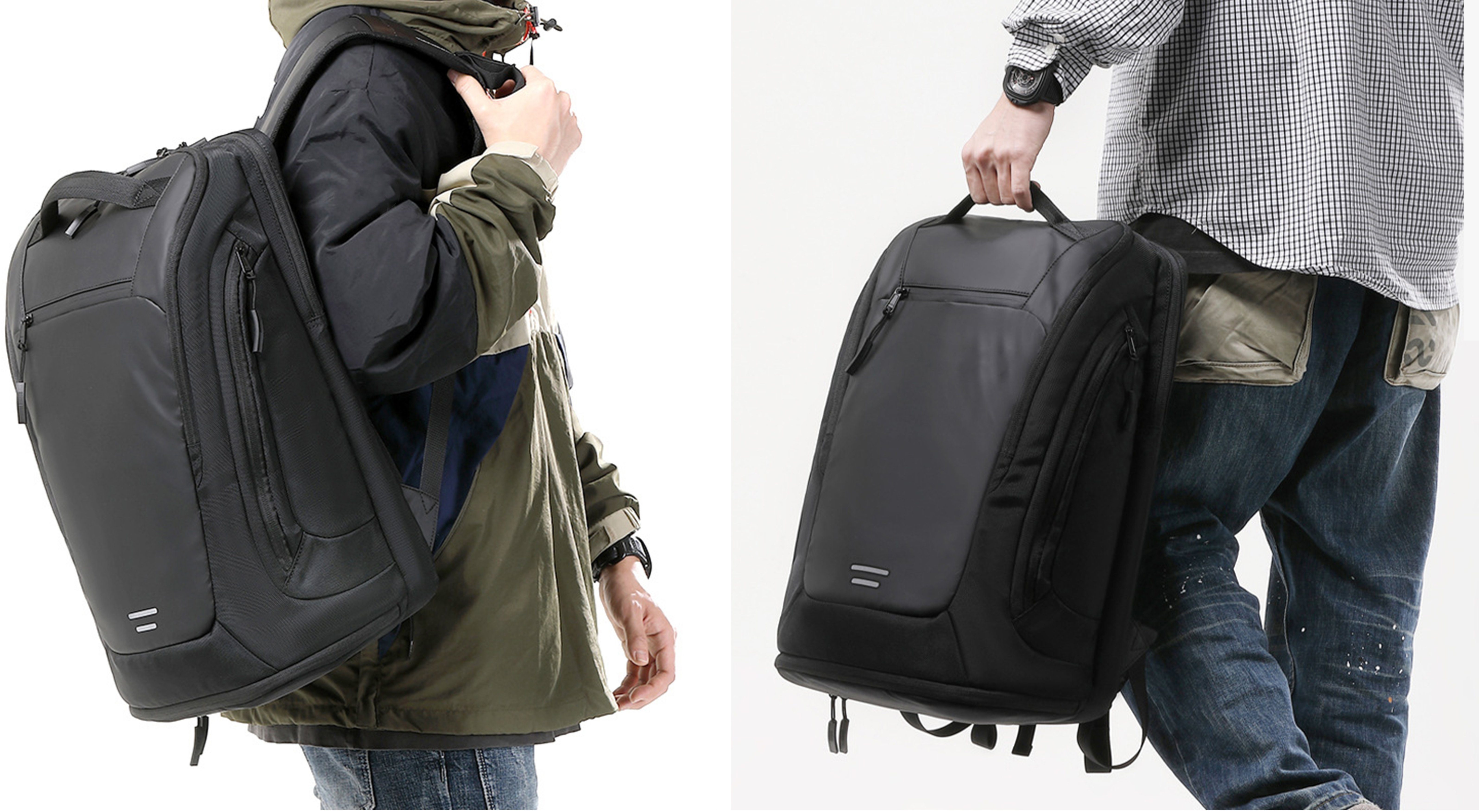 WISHDOR Reiserucksack Laptoprucksack Laptop Rucksack Rucksäcke Freizeitrucksack Laptoptasche (Kunstleder Reisen Notebook Laptop Tasche Schule Uni Rucksack Handgepäck, Schulrucksack, Sportrucksack, mit Schuhfach, Backpack mit Laptopfach), für Herren D