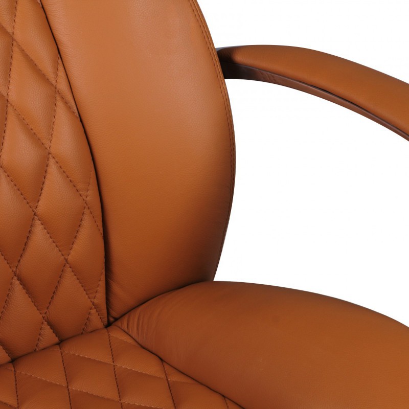 Amstyle Bürostuhl Austin Echtleder Caramel Schreibtischstuhl Chefsessel Drehstuhl mit Synchronmechanik