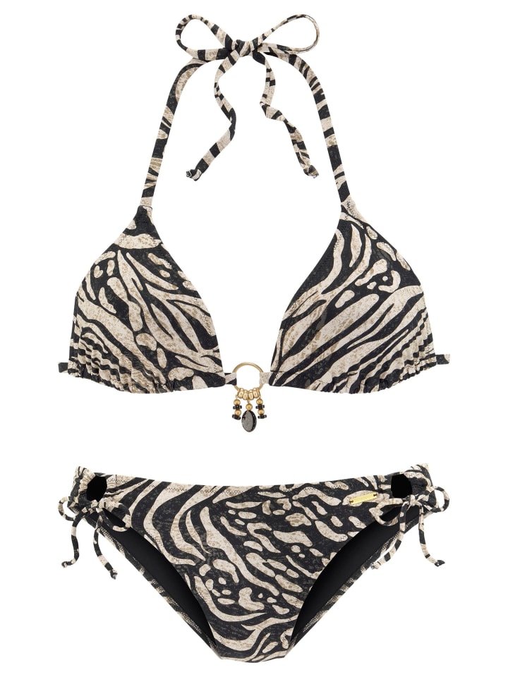 Bruno Banani Triangel-Bikini in braun-bedruckt günstig kaufen