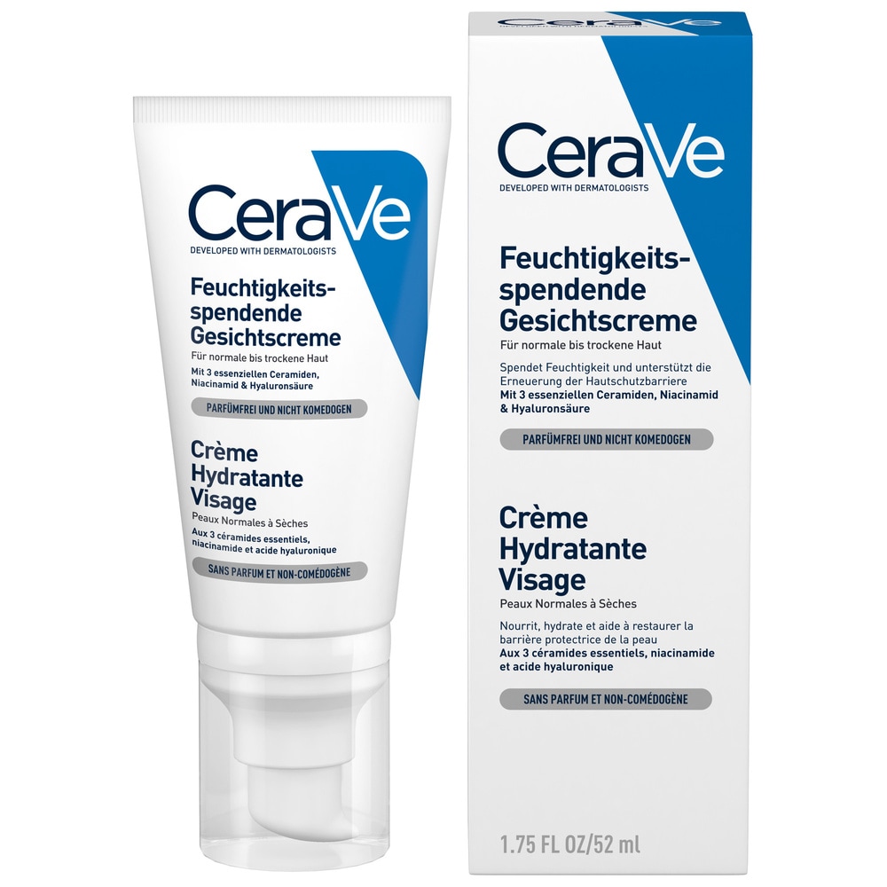CeraVe Crème Hydratante Visage Pour peaux normales à sèches
