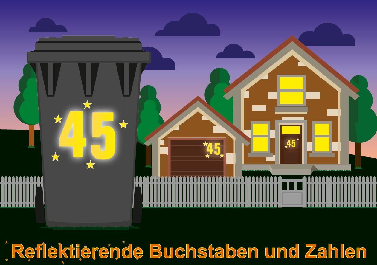 Aco Hausnummer Conacord Reflektierende Klebezahl 8 gelb 80 mm 8