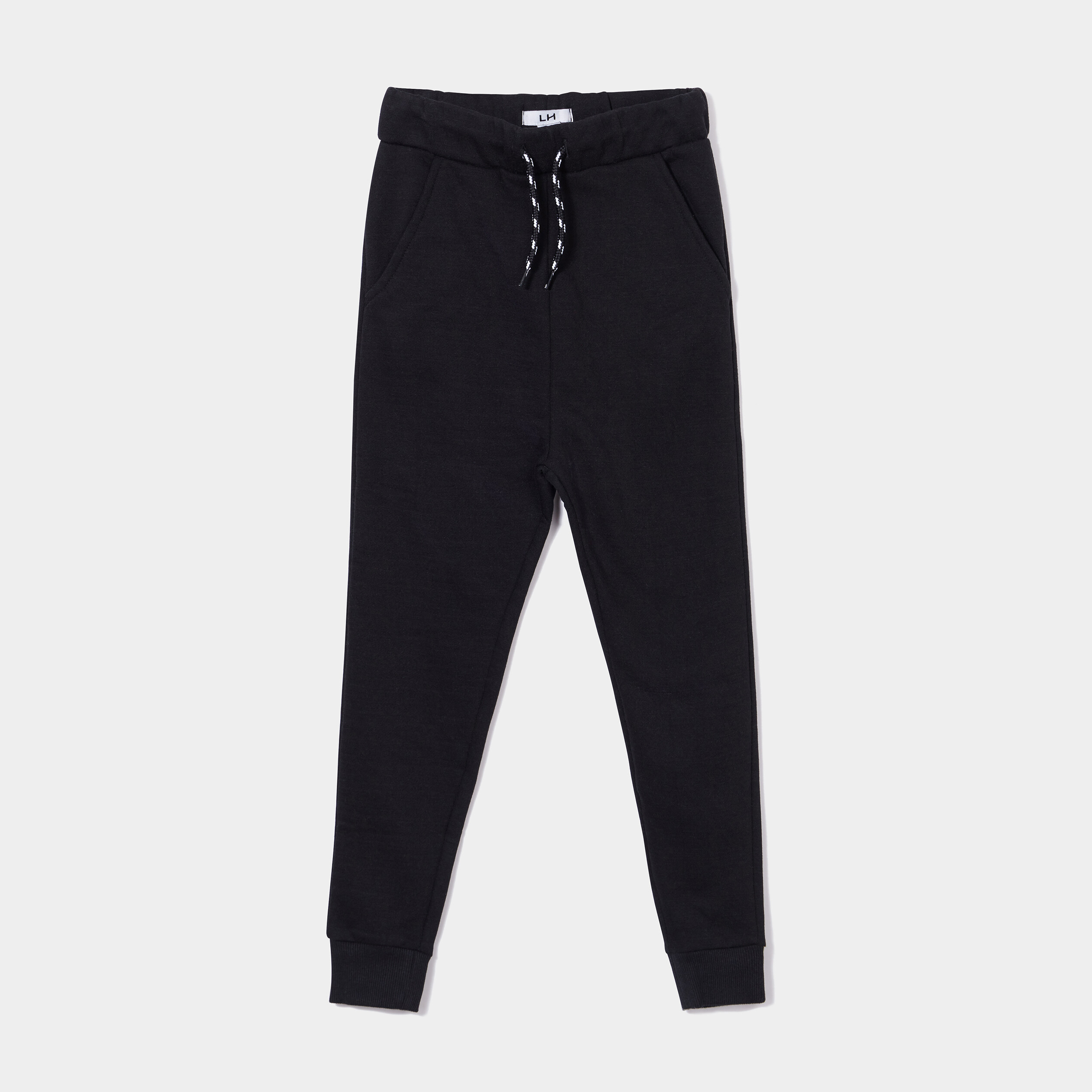 Pantalon de jogging molleton droit noir garçon | La Halle