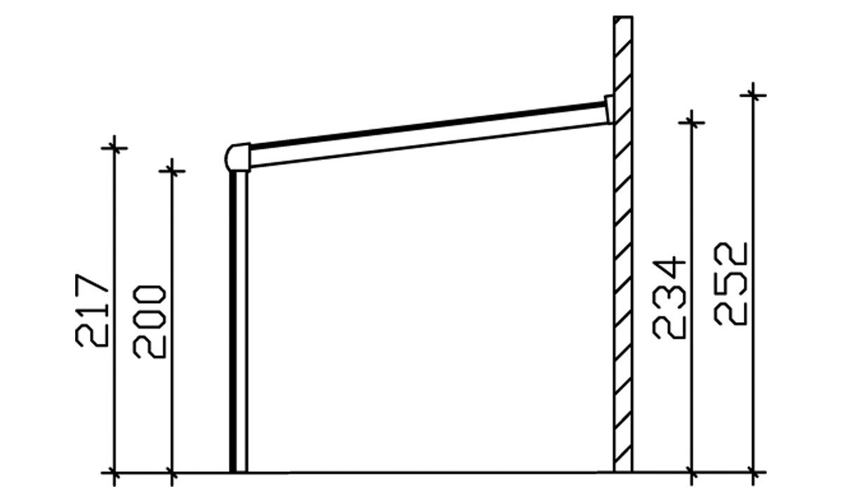 Skanholz Terrassendach Genua, BxT: 434x257 cm, Bedachung Doppelstegplatten, 434 cm Breite, verschiedene Tiefe