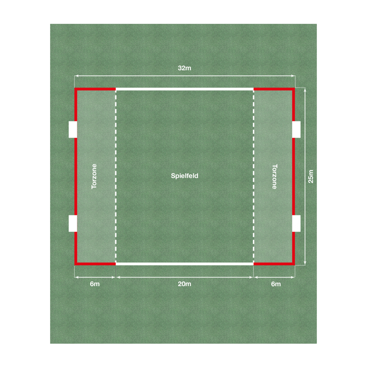 Cawila ACADEMY Spielfeldmarkierung 32x25m | Rot-Weiss | FUNINO Markierungsgurte