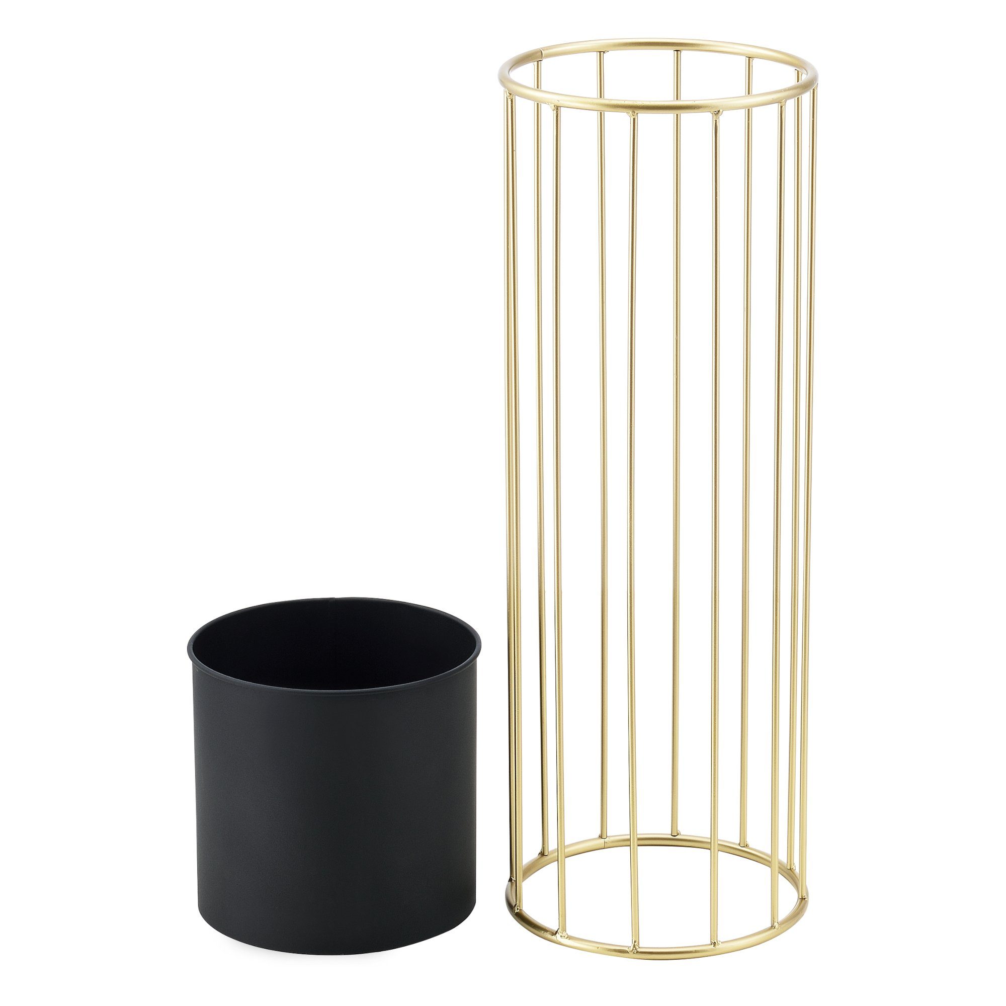en.casa Blumenständer (Set, 2er), Mortsel Pflanzenständer 2er Set Metall Schwarz/Goldfarben