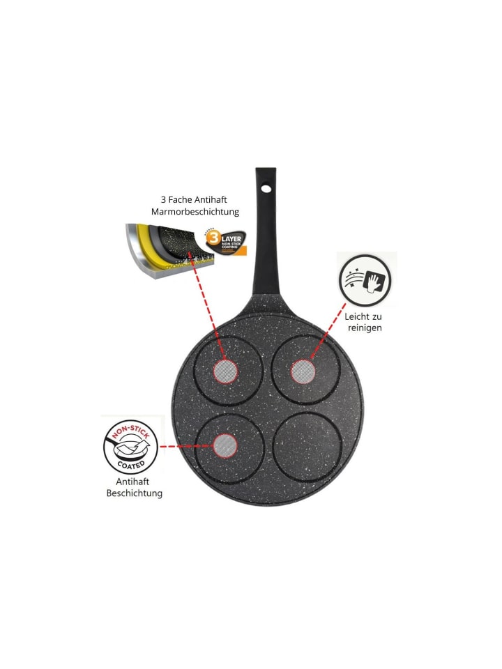 COFI 1453 Aluguss Pfannkuchen Pfanne Ø26cm in Schwarz günstig kaufen onesize