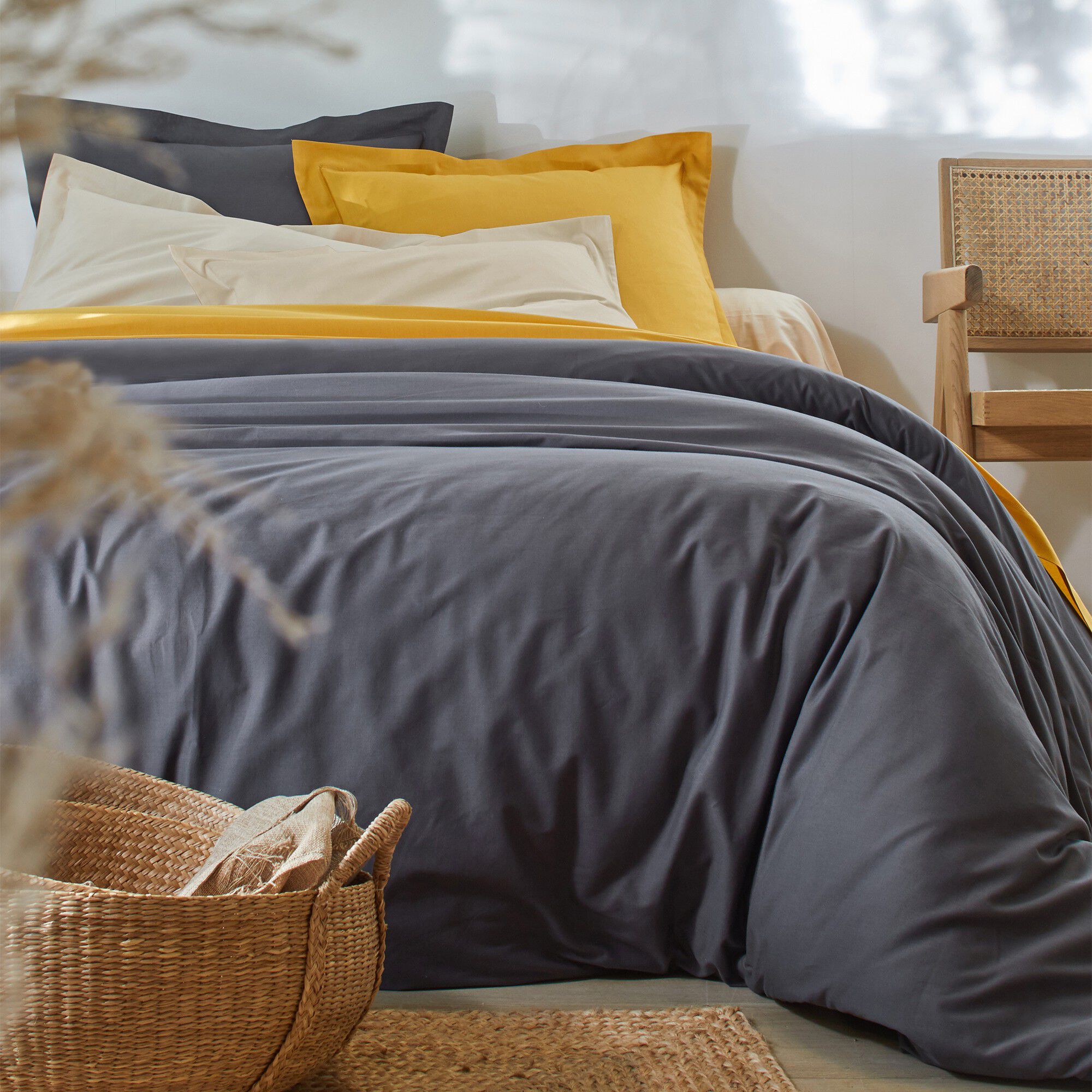 Linge de lit uni coton