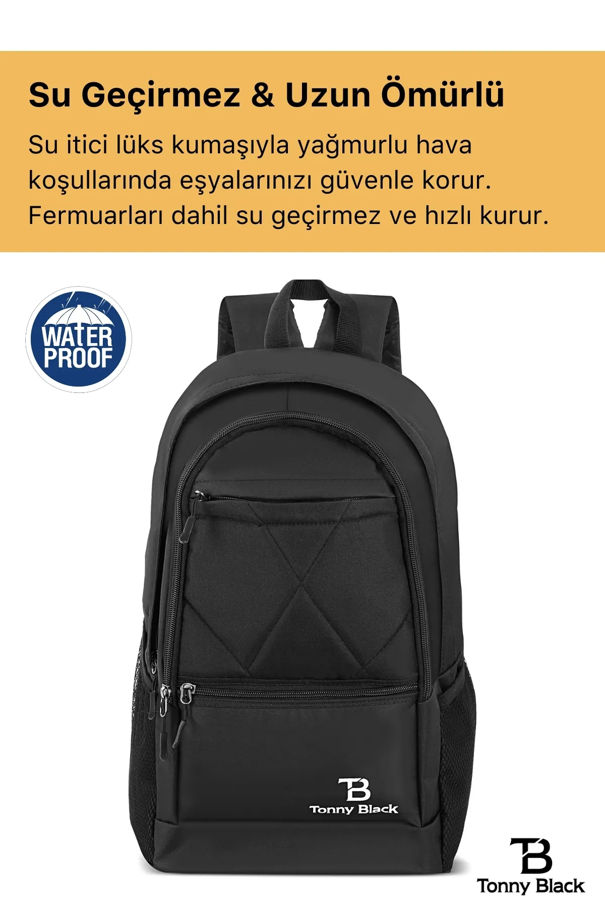 Tonny Black  Original 15,6" Unisex Orthopädischer Rücken gestützter Rucksack mit Laptopfach für Notebook-Computer