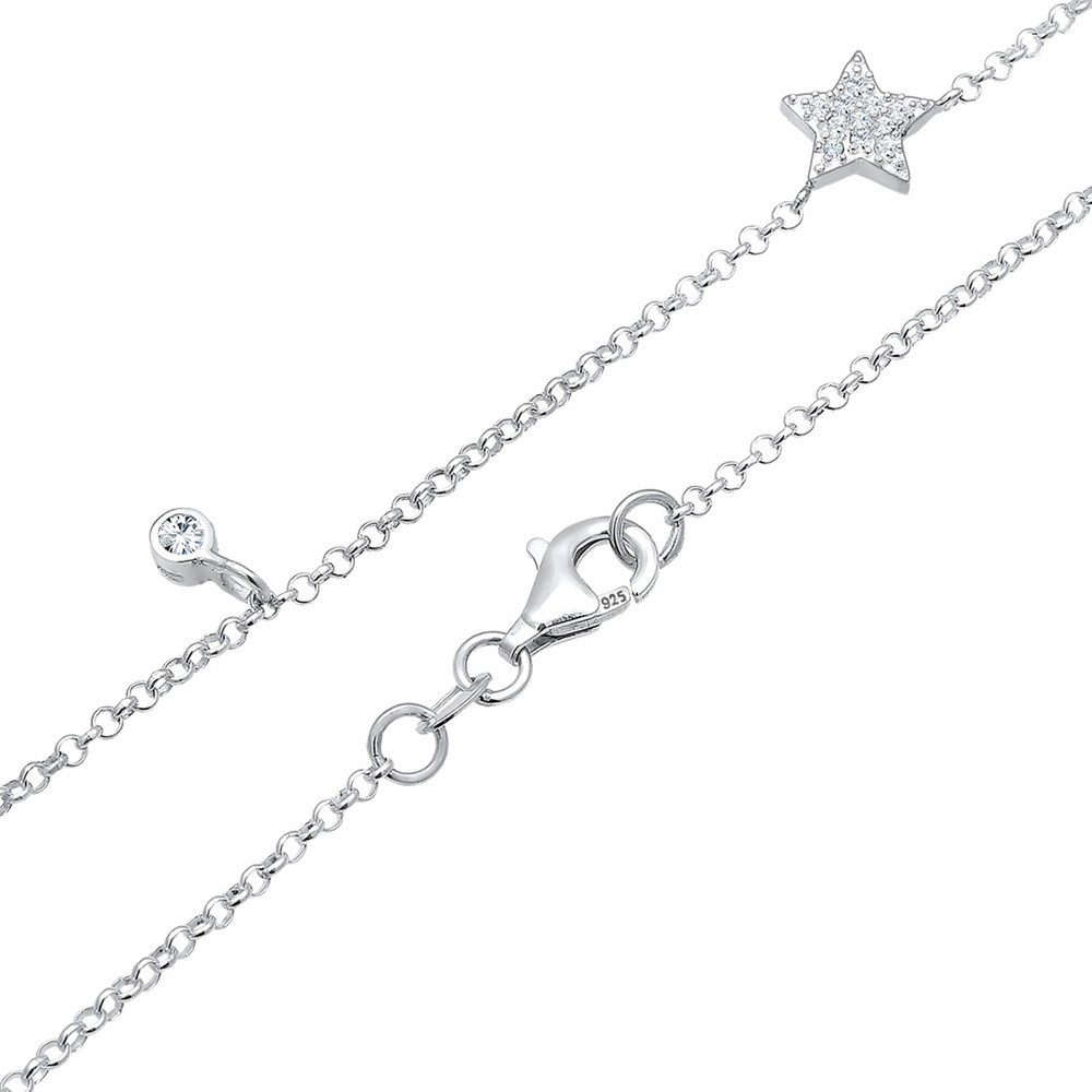 Elli Elli Collier Femmes Solitaire Étoiles avec Cristaux en Argent Sterling 925 collier