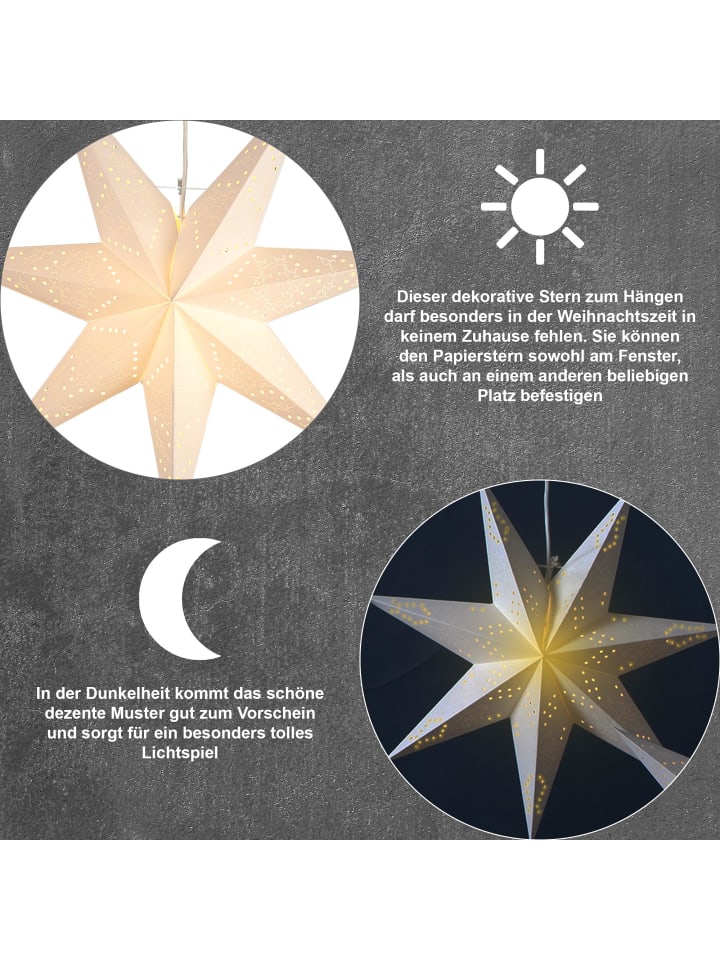 STAR Trading Hängeleuchte Stern 'Sensy', creme, 54x51cm günstig kaufen onesize