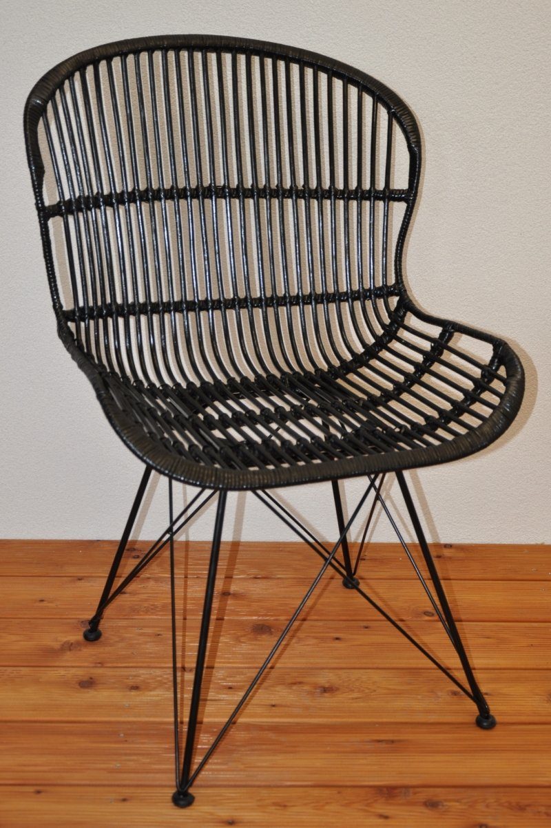 Rattani Rattanstuhl Rattanstuhl, Rattansessel Lagoa Fb. anthrazit, Rattan + Metall