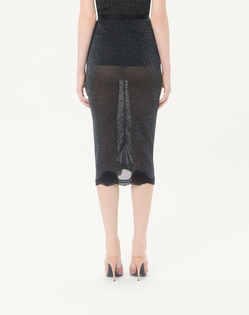 Saia midi de malha lurex