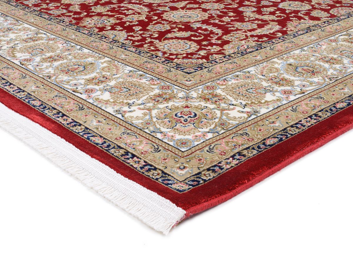 Webteppich Inci Keshan Rot-Creme 160 x 230 cm
