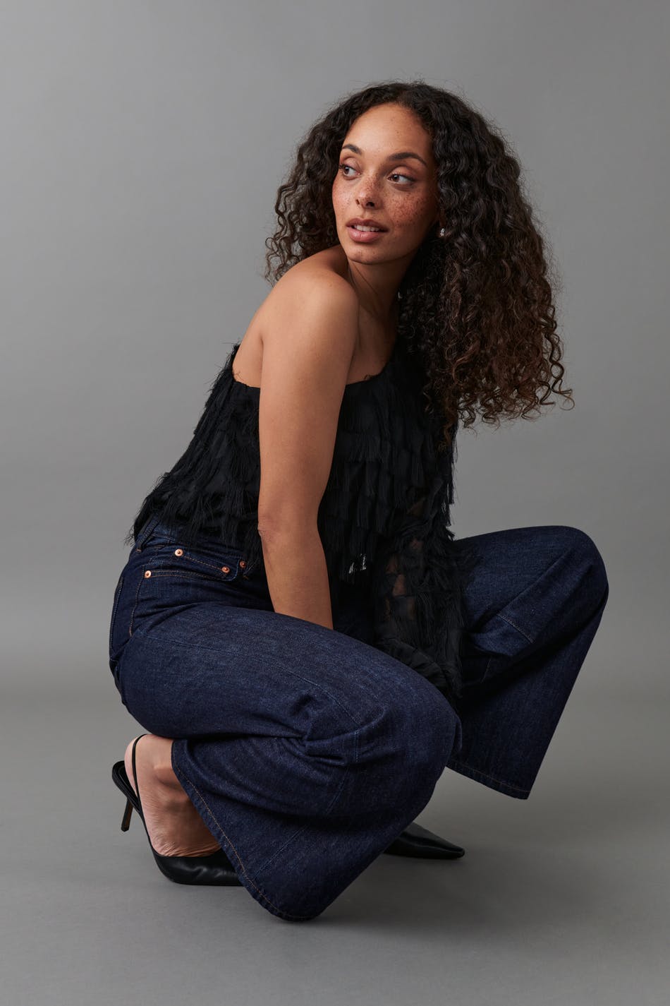 High and wide jeans