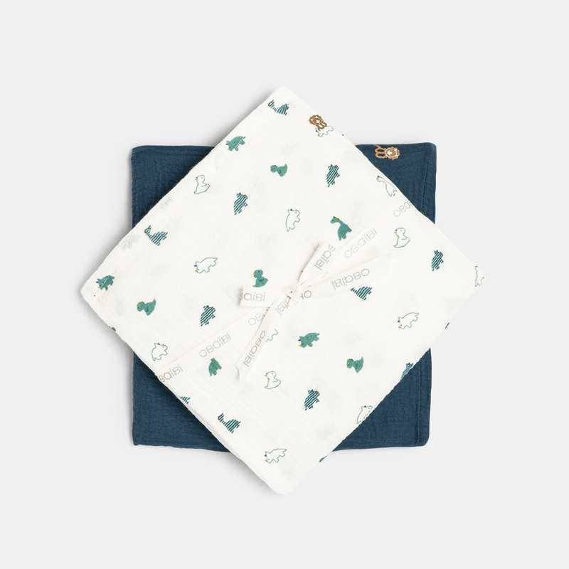 Langes en gaze de coton (lot de 2) vert naissance