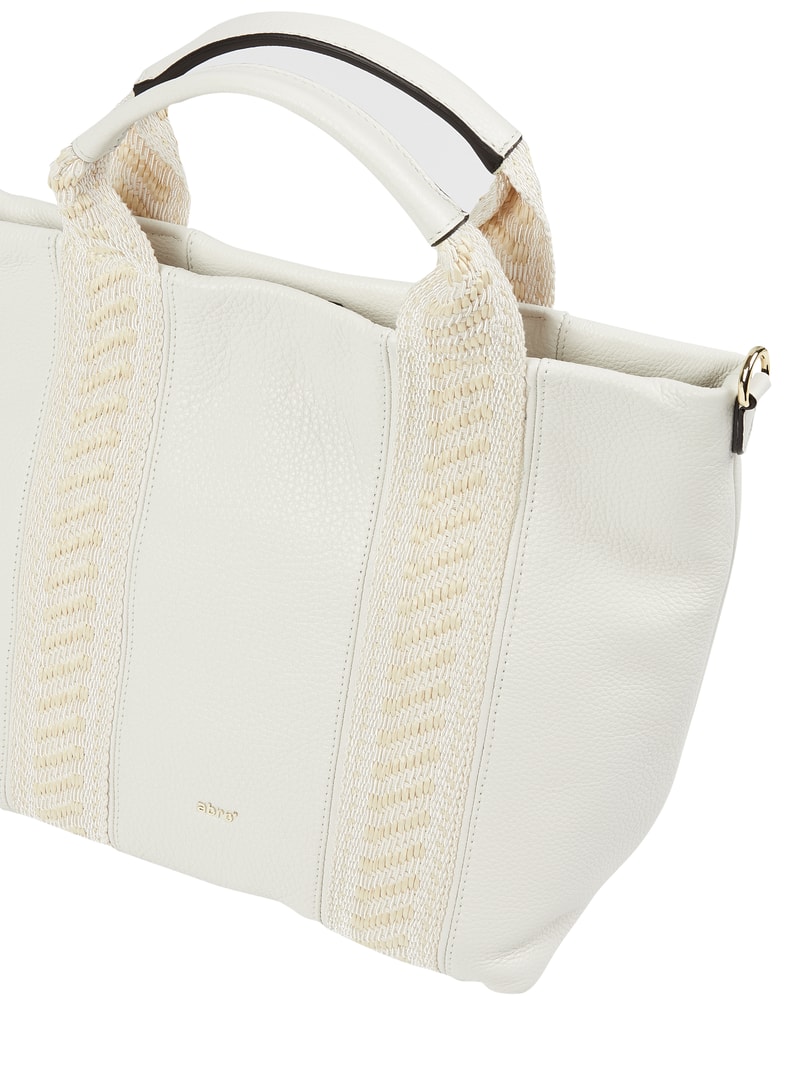 Shopper aus Leder Modell 'Kaia' in weiß