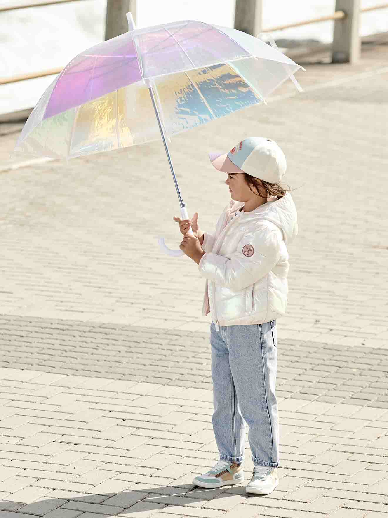 Vertbaudet Mädchen Light-Steppjacke mit Glanzeffekt - wollweiß