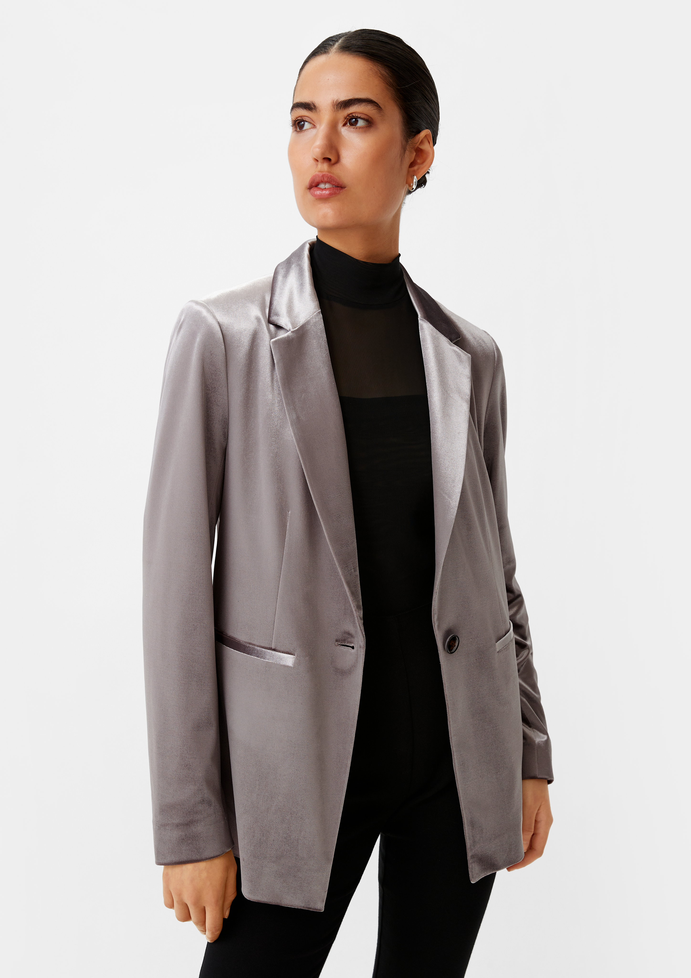 Blazer aus Samt - silber