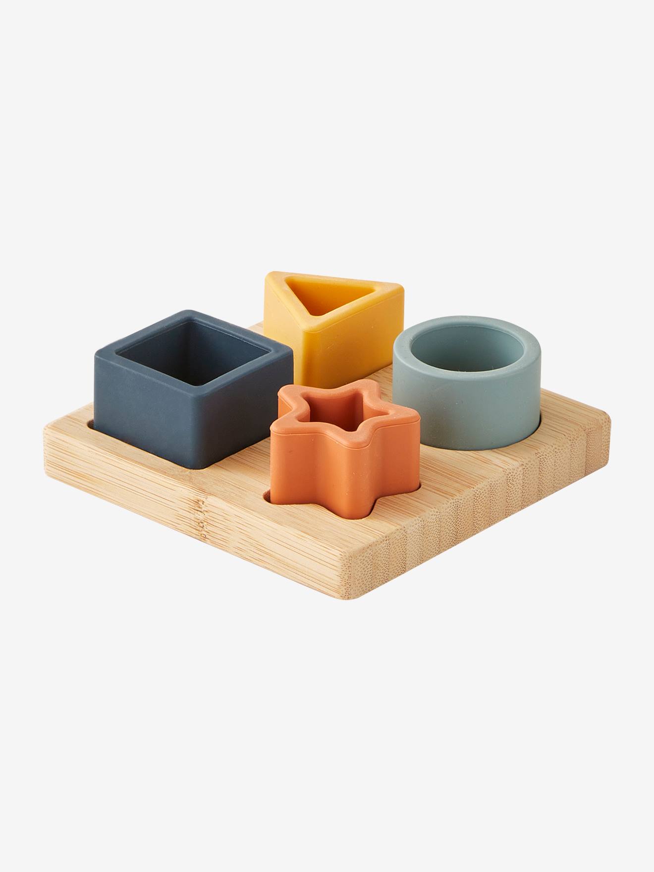 Puzzle des formes en bois et silcone multicolor