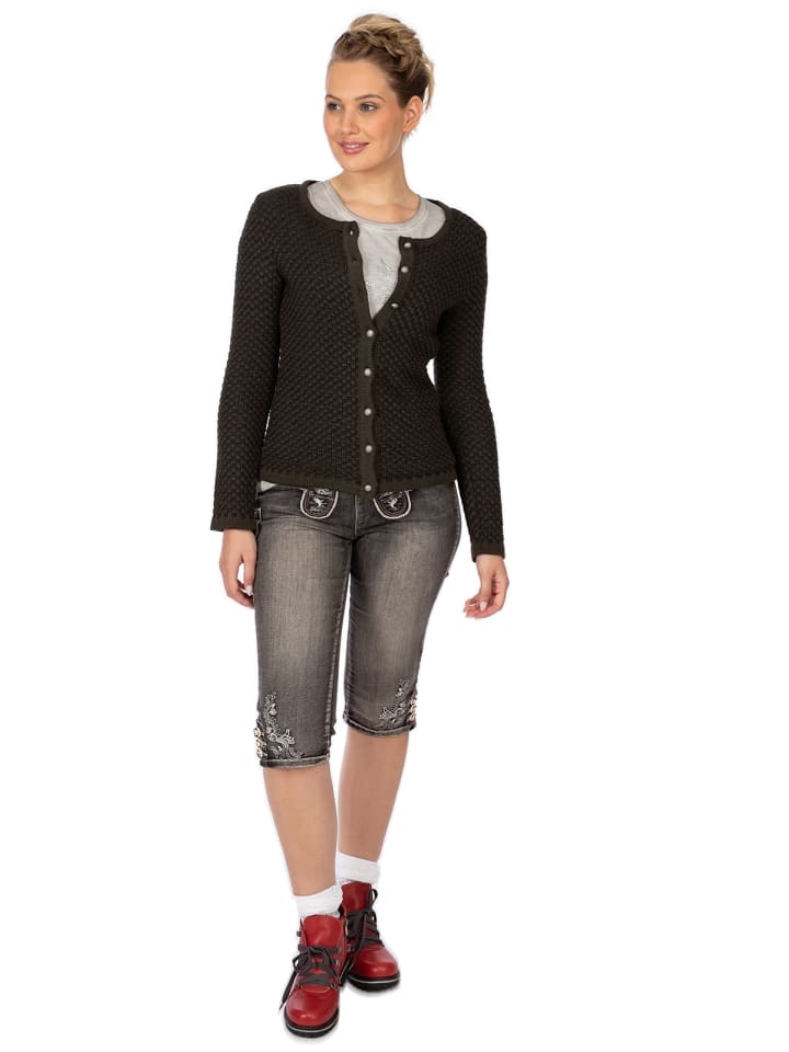 OS-Trachten Strickjacke 457017-0771 in dunkelgrün günstig kaufen