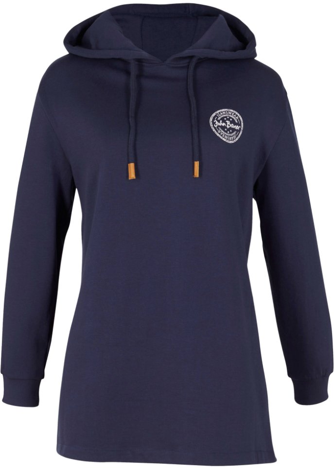 Long Kapuzensweatshirt mit Schlitz