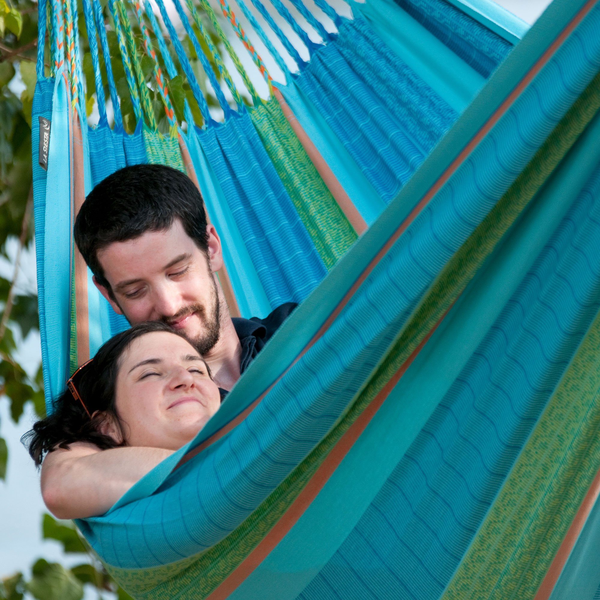 La Siesta Hängematte Familien Hängematte Flora curacao - La Siesta Bio Baumwolle, Reine Baumwolle aus biologischem Anbau