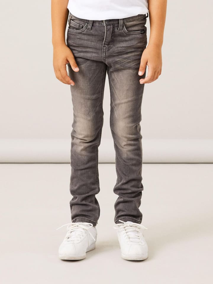 name it Stretch Jeans Slim Fit NKMTHEO in Grau günstig kaufen