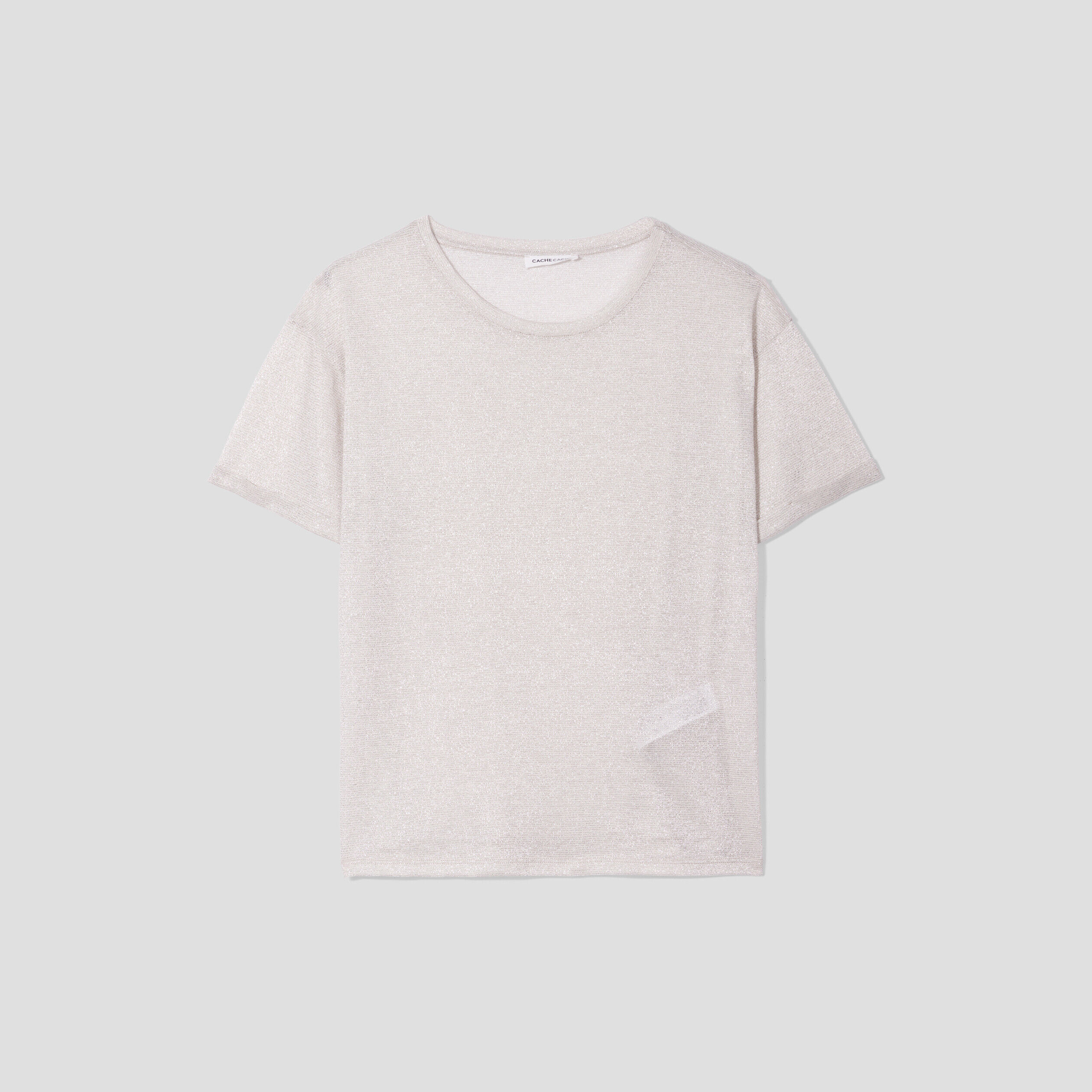 T-shirt fluide fils métallisés ecru femme | Cache Cache
